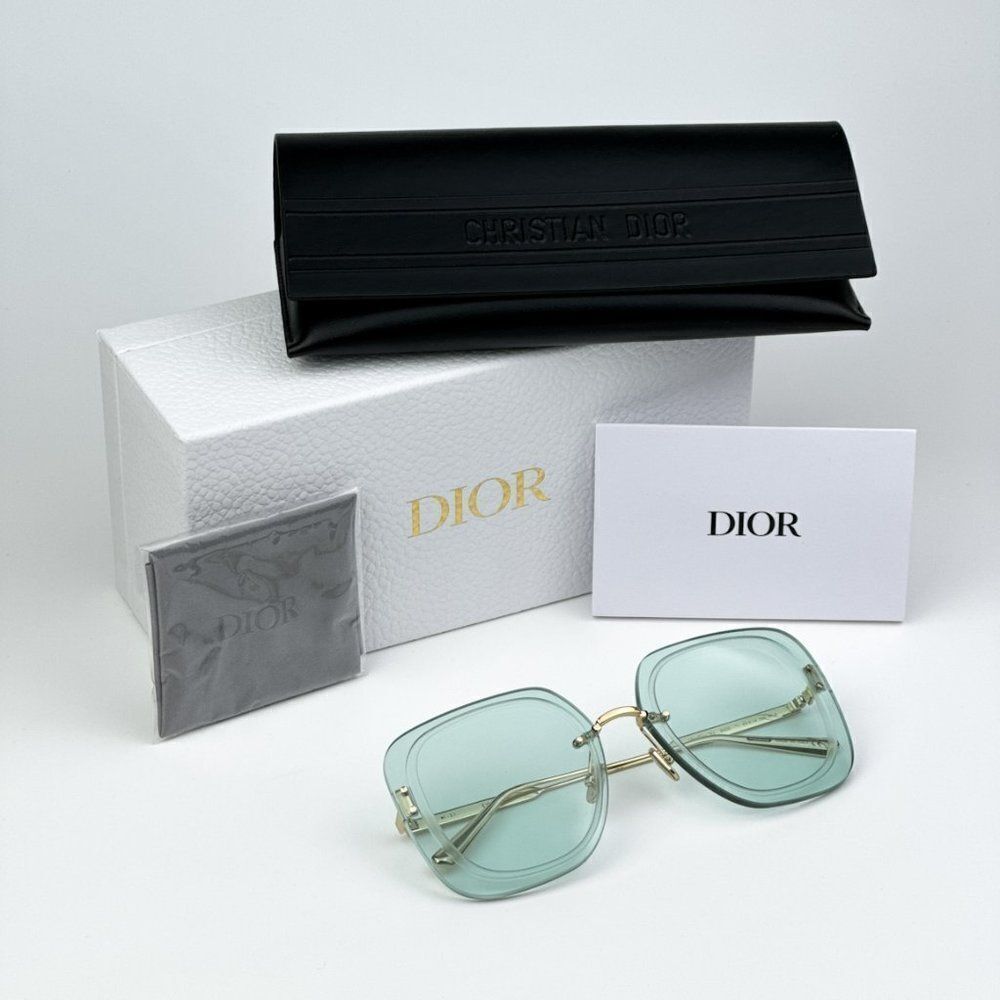 NEW Dior ULTRADIOR SU  B0O0 Gold Green Women Square Oversized Sunglasses